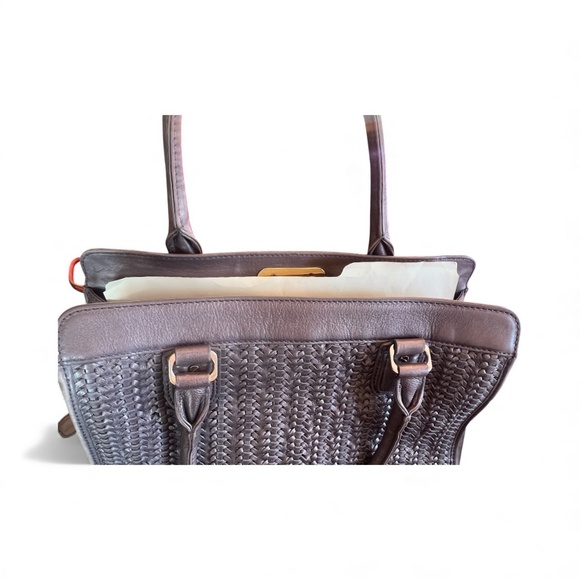 Cole Haan Leather Satchel Handbag with Handles and Shoulder Strap - Picture 5 of 14